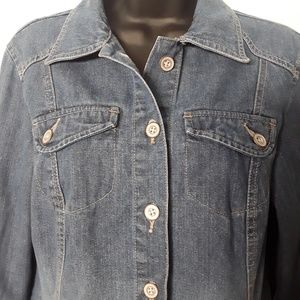 French Cuff womens denim jacket small